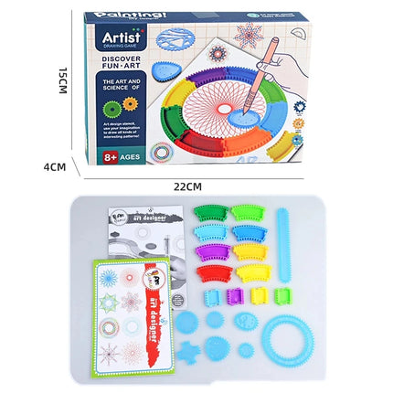 Funny Spirograph Drawing Toys Set Interlocking Gears & Plate Geometric Ruler Creative Educational Kids DIY art Crafts Ruler Toy