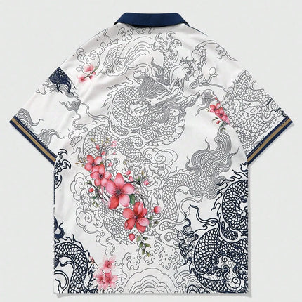 The 2025 summer new men's short-sleeved POLO shirt features a casual fashionable and breathable 3D pattern print