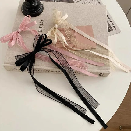 Fashion Bow Ribbon Hair Clips For Women Girls Lace Hairpins Barrettes Set Korean Bow Clips Party Hair Accessories Headwear Gifts