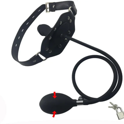 SM Liquid Silicone Inflatable Training Bondage Mouth Gag Oral Stuffed Open Penis Mouth Passion Couple Flirting Restriants SexToy