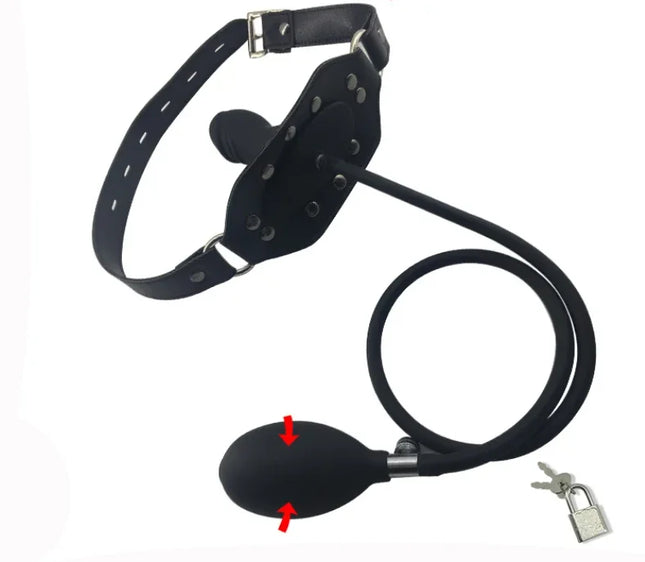 SM Liquid Silicone Inflatable Training Bondage Mouth Gag Oral Stuffed Open Penis Mouth Passion Couple Flirting Restraints Sex Toy