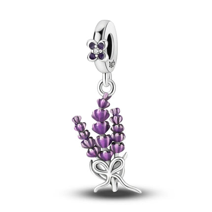925 Sterling Silver Purple Series Butterfly Aries Gemini Safety Chains Fit Original Bracelet DIY Jewelry Making Gift For Women