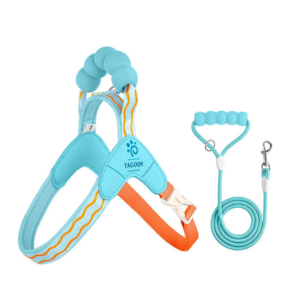 Fashion  Soft Dog Harness and Leash Set - Escape Proof Vest with Breathable Lining for Kittens Small Dogs Cats Puppy Walking