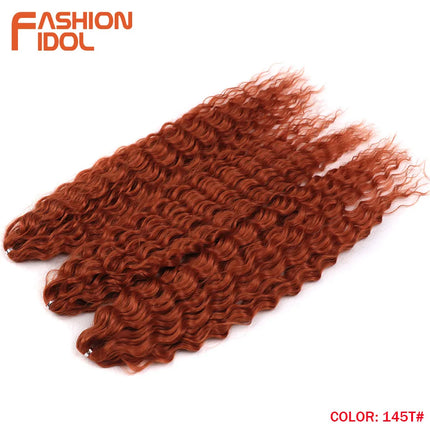 22 inch Curl Hair 300g/3pcs Water Wave Twist Crochet Hair Synthetic Braid Hair Ombre Blonde Deep Wave Braiding Hair Extensions