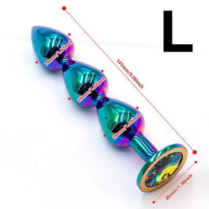 Aluminum Alloy Anal Plug Gem Base Butt Plug Anal Massage Dilatancy Toys Adult Masturbation Sexual Wellness G-Point Massage