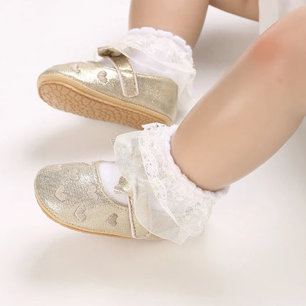 Breathable Newborn Baby Shoes Baby Boy Girl Shoes Girl Classic Bowknot Rubber Sole Anti-slip PU  Toddler Shoes First Walker