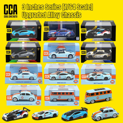 CCA 1/64 Diecast Toy Car Model Display Box Porsche BMW Volkswagen Lamborghini Chevrolet Ford Free Wheels Collection Miniature