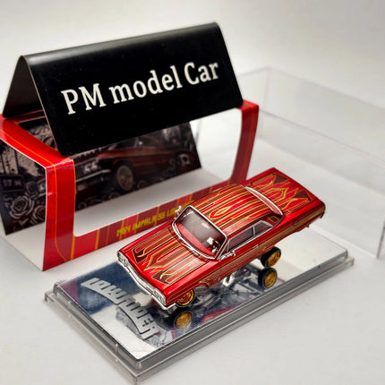 In Stock 97M 1:64 Chevrolet Impala 1964 Low Rider Red & White New Color Alloy Diecast Model Car Collectible Gift Static Display