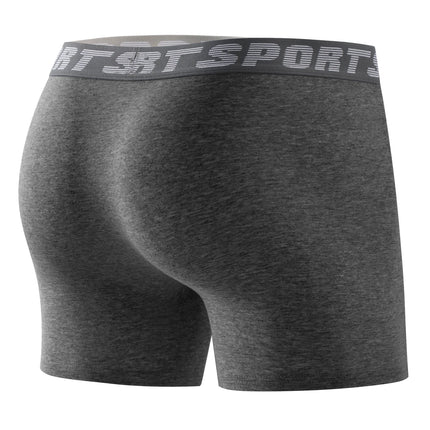4 pieces of men's sports underwear, soft, breathable and comfortable sweatpants, fashionable and personalized long briefs