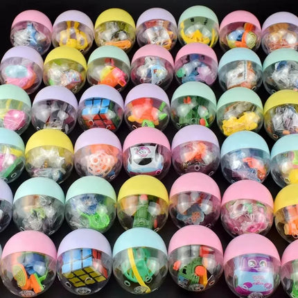 6pcs Gacha Mixed Doll Toy Ball Transparent Capsule Surprise Egg Model Puppets Toys for gift Game Machine 47X55mm