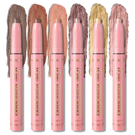 6Pcs Set Matte Effect Eyeshadow Stick   Natural and long-lasting Multi-purpose Shiny Metallic Matte Shimmer Highlighting Eyeline