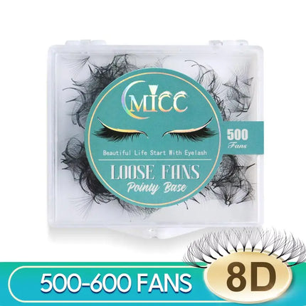 500 Fans 7mm-16mm Sharp Slim Narrow Stem Premade Volume Fans Thin Pointy Base Eyelashes Extensions Loose Fans Makeup Cilia