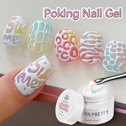 New Pretty 5ml Poke Poke Nail Art Gel Glue Black White Wave Texture Nail Painting Art Gel Soak Off UV LED Varnish 2026 Hot