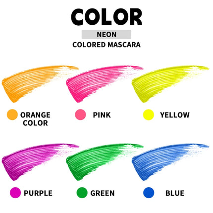 Colorful UV Mascara,Long-lasting Neon Mascara Curling Mascara Glow-in-the-Dark Eyelash Eye Makeup Club Parties Makeup Cosmetics