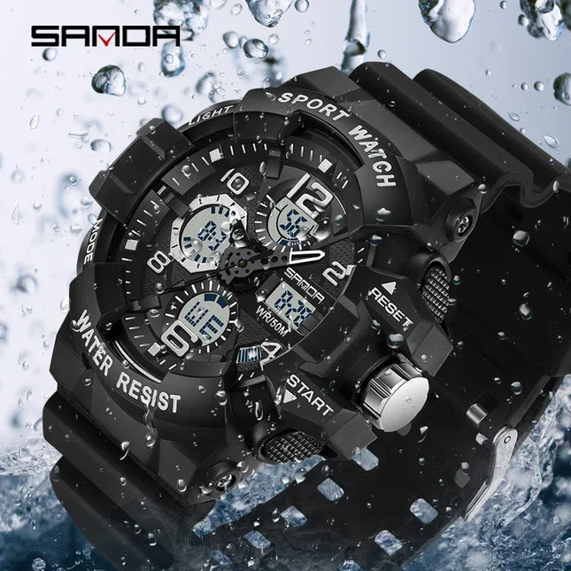 SANDA Top Brand G-Style Military Watch Men Digital Shock Sports Watches For Man Waterproof Electronic Wristwatch Male Relogios