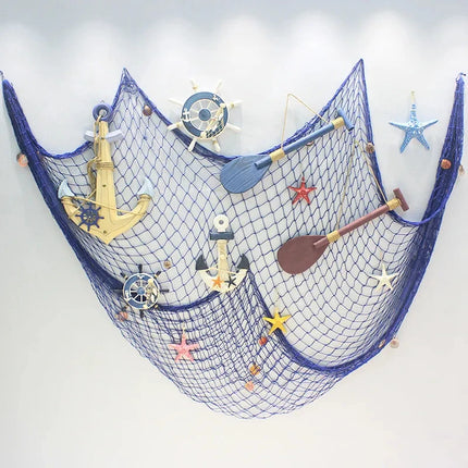 Fishing Net Navy Wall Hangings Studio Prop Room Home Decor Mediter Sea Stickers Marine Over The Garden Life Buoy Crafts Nautical