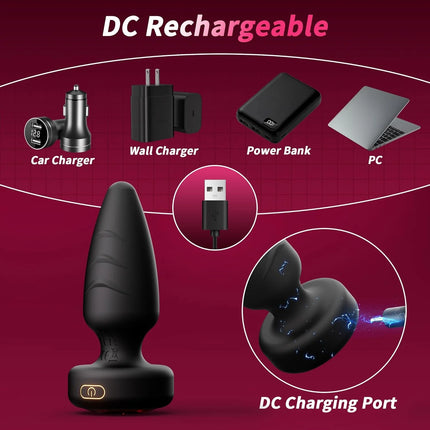 360°Rotation Vibrating Butt Plug Sex Toy Remote Control LED Light Anal Plug G Spot Prostate Massager Vibrator Dildo Adlut Supply