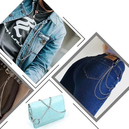 Punk Steet Keychains Chain Women Men Moon Star Rivets Skull Accessories Choice Rock Goth Pants Waist Belt Chain On Jeans Jewerly