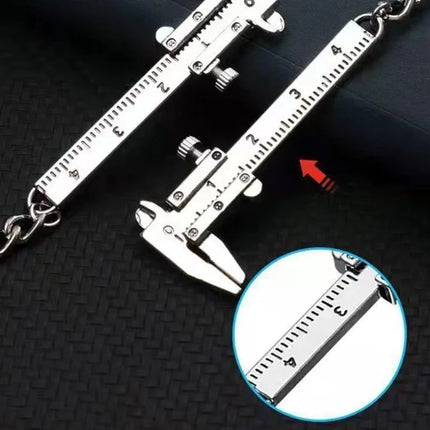 Portable Mini Jewelry Measuring Metal Ruler & Mini Vernier Caliper Keychain - DIY Tools for Precise Measurements