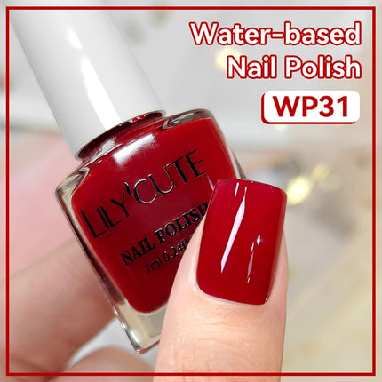 LILYCUTE 7ml Water-Based Nail Polish 40 Colors Long Lasting Quick Drying No Need of Lamp to Cure Nail Supplies For Nail Manicure