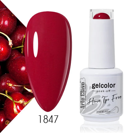 Arte Clavo Red Color Series Nail Polish UV Soak Off Varnish 15ml Manicure Nail Art Long-lasting Hema Tpo Free Gel Nail Polish