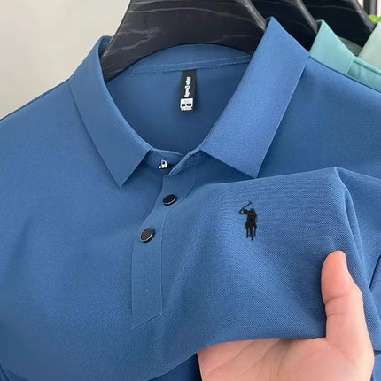 Luxury classic men's brand Paul original pony embroidered comfortable POLO shirt summer new casual breathable short sleeved top