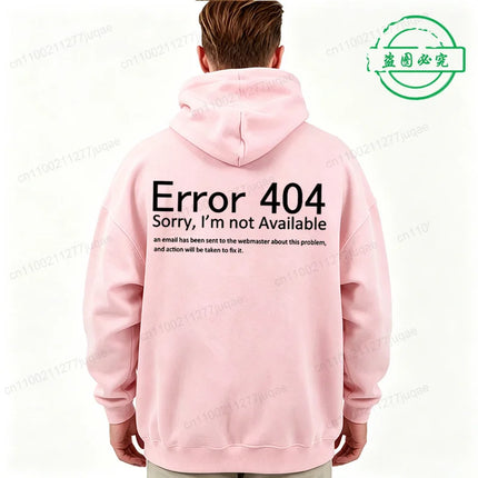 404 Error Coding Men Hoodies Geek Programmer Graphic Tracksuits Autumn Winter Man Sportwear Geek Sweatshirts Tops Gifts