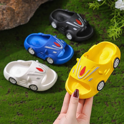 Kids Luminous Slippers Summer Indoor Cartoon Car Girls Shoes Soft Anti-slip Boy Beach Shoes Fashion Outdoor Children LED Slipper