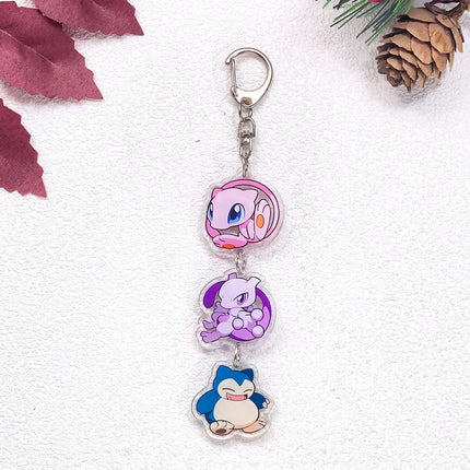 Pokémon Pikachu Bulbasaur Gengar Squirtle Car Keychain Accessories Acrylic Charms Pendant For Bag Key Holder Backpack Decoration