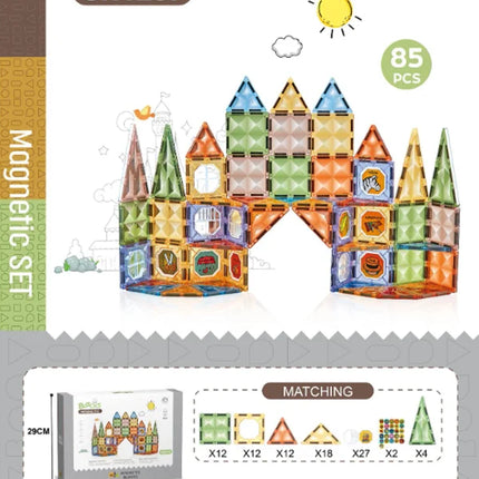 7.5cm Magnetic Building Blocks Construction Children Magnet Tiles Montessori Educational Toys for Kids Birthday Gifts