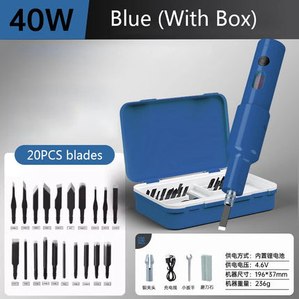 40W New Electric Carving Knife Set Furniture Carpentry Root Carving Knife Tool Sculpture Carpenter Chisel Wood With 20PCS Blade