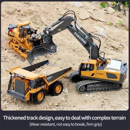RC Alloy Remote Control Excavator Toy Engineering Vehicle Children's Charging Model Car Playset for Kids Boy Gifts
