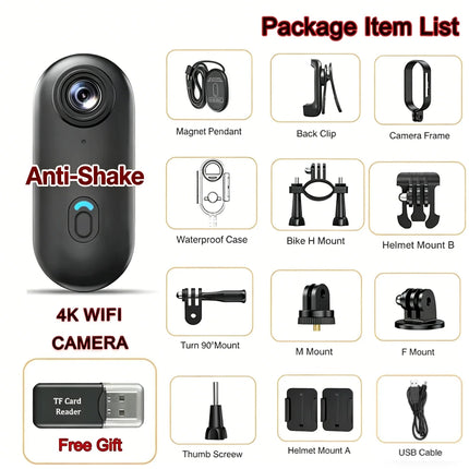 4K Anti shake Action Camera EIS Waterproof POV Small WIFI Cam Vlog Sport Bike Motorcycle Video Recorder Moto Telecamera Body Cam