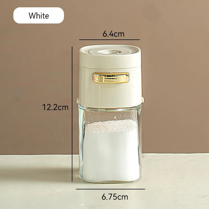 Kitchen Quantitative Salt Bottle Glass Sealed Moisture-Proof Seasoning Jar Outdoor Multi-Purpose Seasoning Box Can Adjustable