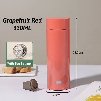 330ML Thermos Water Bottle With Tea Strainer Stainless Steel Car Thermal Sports Cup Keeps Cold and Heat Thermal Travel Mug