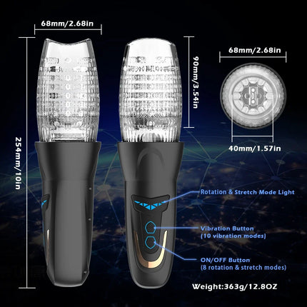 Automatic Male Masturbator Telescopic Rotation Vibrating Man Masturbation Cup Simulation Blowjob Piston Adult Sex Toy for Men