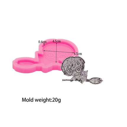 1pc Resin Magic Series Epoxy Keychain Silicone Molds Casting, DIY Fondant Cake Chocolate Mould