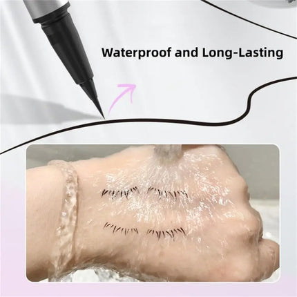 New Upgraded Waterproof Lower Lash Stamp Set Easy to Use Portable Lower Lash Stamp with Ink 0.01mm tip Double Head Eye Liner