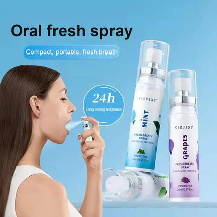 Oral Fresh Spray Mouth Freshener Oral Odor Treatment Oral Remove Bad Breath Fruit Litchi Peach Flavor Persistent Oral Care