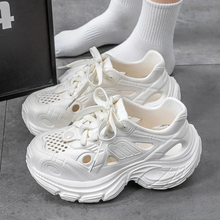 Fashion Breathable Chunky Sneakers Women 2025 Spring Summer New EVA Non Slip Wading Shoes Woman Thick Sole Platform Sports Shoes