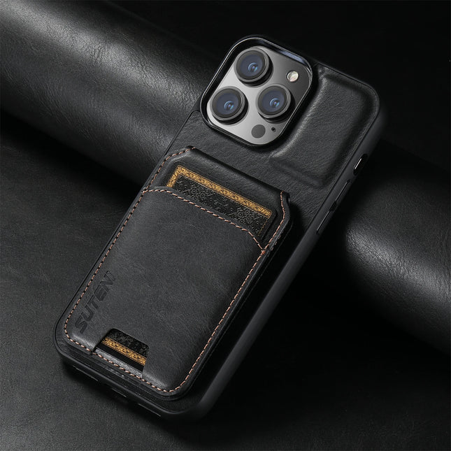 SUTENI Luxury Leather Card Holder Phone Case Wallet Kickstand Cover For iPhone 17 16 15 14 13 12 11 Pro Plus Max X Xs XR