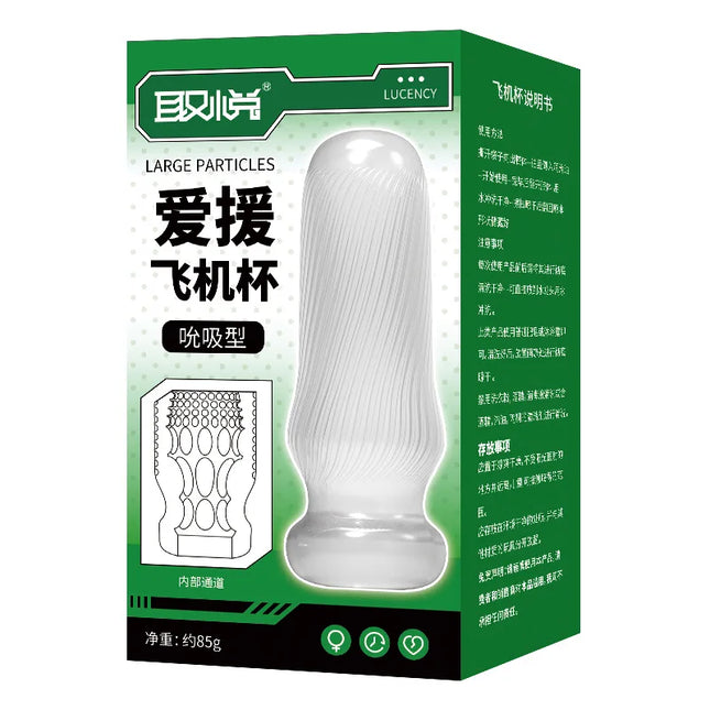 Tight Suction Pocket Pussy Aircraft Cup for Men – Transparent Masturbator Adult Sex Toy, Artificial Vagina, 18+ Pleasure Tool
