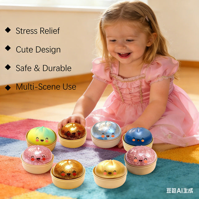 NEW Simulation Flash Dumpling Pressure Ball Slow Rebound Soft Pinch Decompression Baozi Modeling Stress Relief Toy Birthday Gift