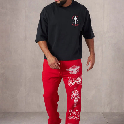 Summer new men's cotton T-shirt jogger sports fitness cotton slim short sleeve