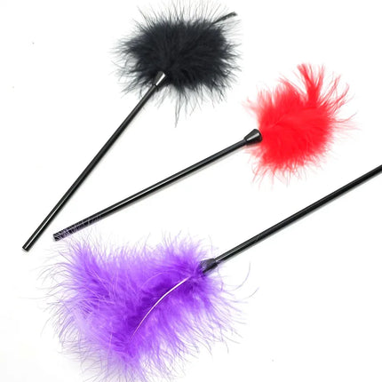 Beginner BDSM Flirting Set –Sensual Tickler Feathers & Brushes Kit, Adult Sensory Massage Tools for Couples Women Men