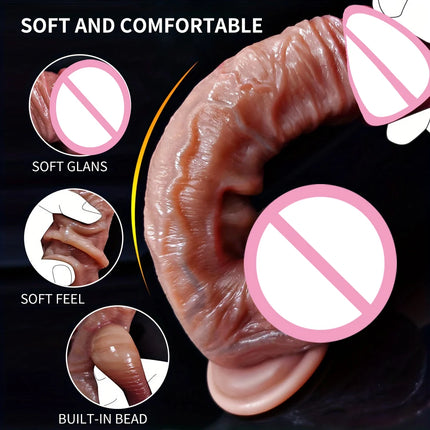 Realistic Dildos for Women Skin Sliding Foreskin Testicles Dildo Anal Vaginal Stimulation Strap on Big Penis Sex Toys for Woman