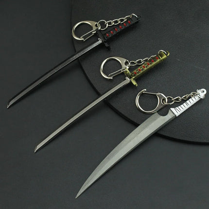 Anime Bleach Necklaces Zangetsu Zanpakutou Sword Key Chain Hitsugaya Toushirou Katana Keychains Accessories   ﻿