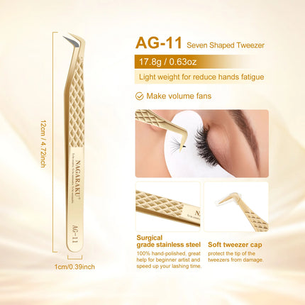 NAGARAKU Tweezer for Eyelash Extensions Professional Eyelash Tweezers Antistatic Straight