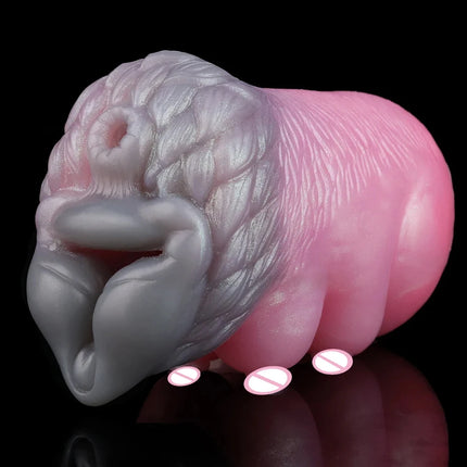 YOCY Animal Wolf Male Masturbator Sexy Breast Silicone Penis Stroker Pocket Pussy Lifelike Vagina Onahole Sex Toys For Adult Men