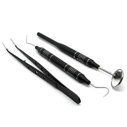 3pcs/KIt Dental Mouth Mirror Tweezers Curve Probe Kit Dental Stainless Steel Instrument For Dentist Oral cleaning Tool